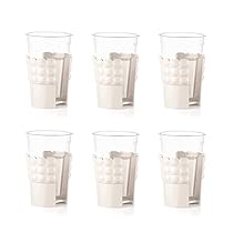 Guzzini – Tiffany, Set di 6 Portabicchieri Universali – Bianco Latte, 13,4 x 8 x h16,5 cm -199700156