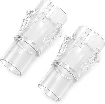 AirMini Hose Adapter CPAP Tubing Connector Compatible with ResMed AirMini Travel Device, Universal AirMini CPAP Accessory for Standard Mask Clear+2pack