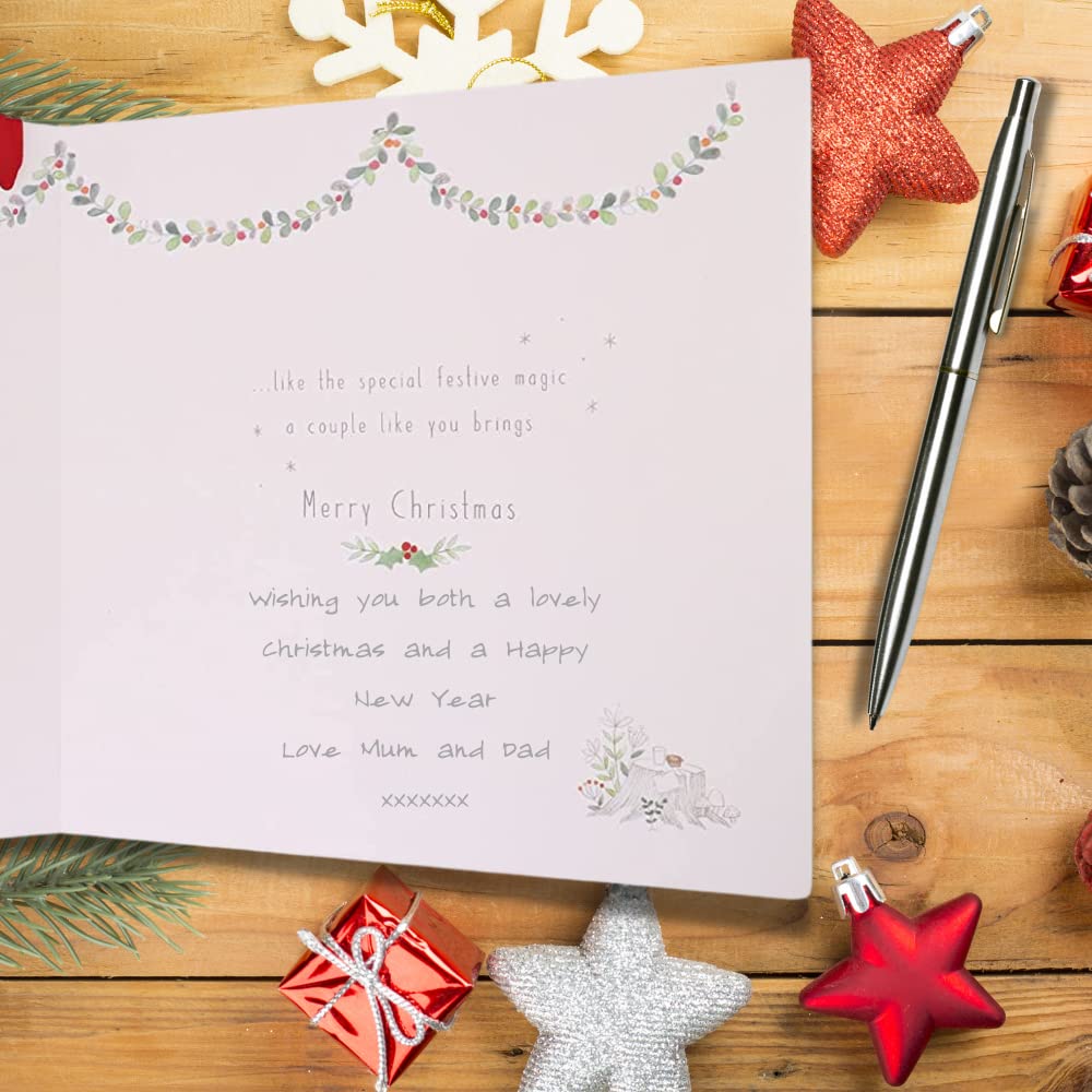 Clintons Weihnachtskarte 'Tochter & Schwiegersohn – 1. Weihnachten Als Eltern' – Mit Persönlichem Text