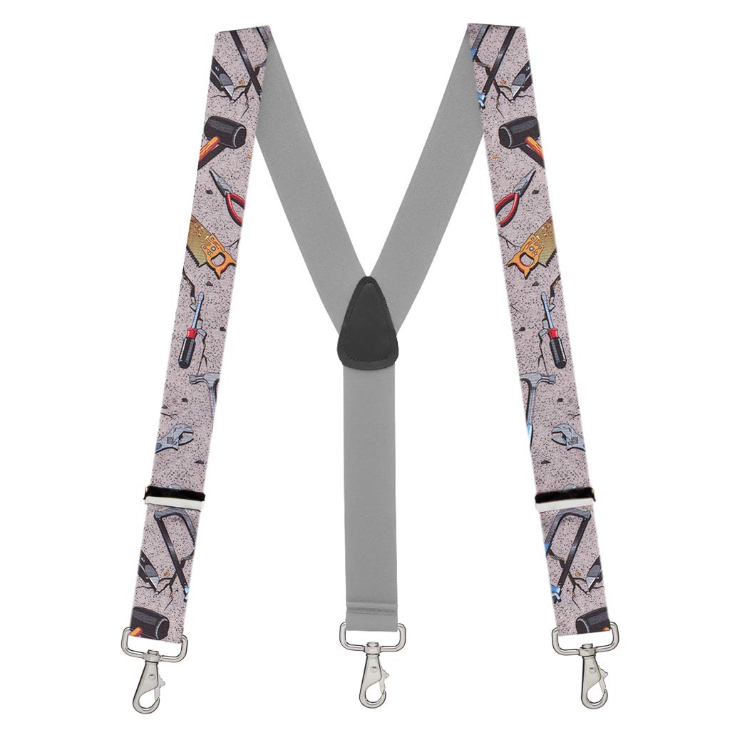 Suspender Store Novelty Pattern Trigger Snap Suspenders - 1.5-Inch Wide Elastic - Y-Back - 4 Sizes Includes Big & Tall