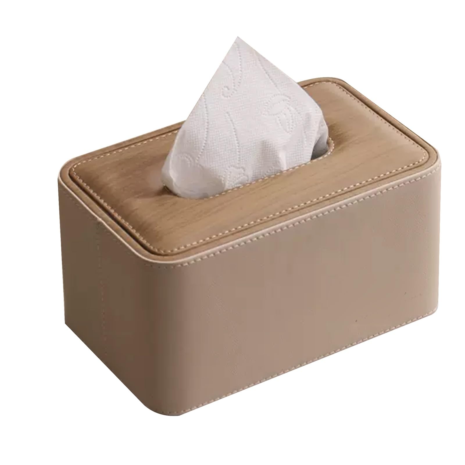 GLETSF Tissue Box Cover Holder, Durable Tissue Rack Durable Paper Towel Holder Bathroom Tissue Holder Dispenser And Simple Tissue Box Organizer For Vanity Home Office Gift Sturd-Brown-Multicolored