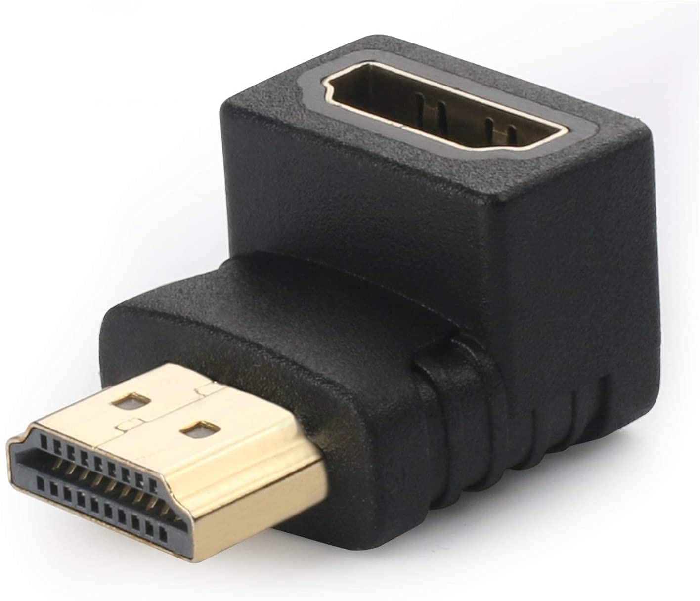 Balast HDMI Adapter Right Angle 90 Degree Gold Plated HDMI Male to Female Connector Supports 3D 4K 1080P HDMI Extender for TV Stick, Roku Stick, Chromecast, Xbox, PS4, PS3, Nintendo Switch -Pack 2