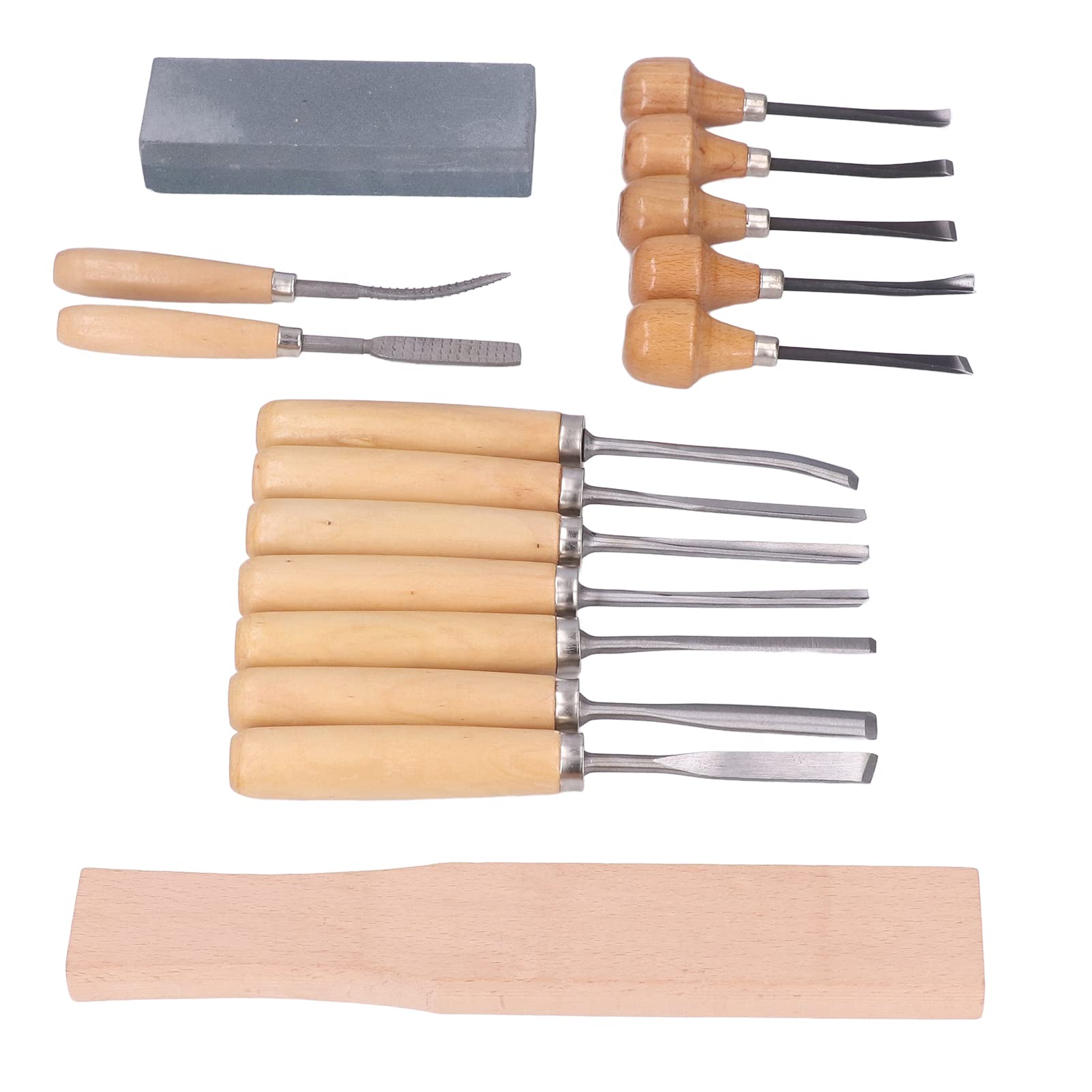 Juego de 16 Herramientas para Tallar Madera, Herramientas para Tallar, Juego de Cuchara Y Cuchillo para Carpintero de Escultura DIY