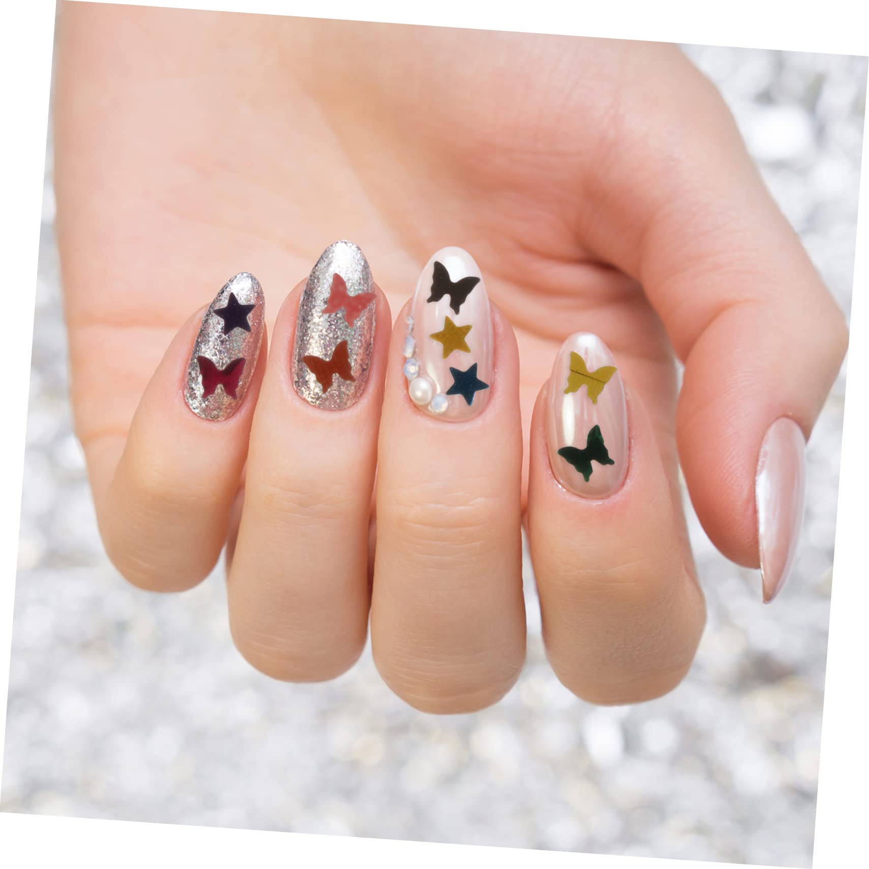 POPETPOP 12 Scatole Paillettes Per Nail Art Per Il Trucco Degli Occhi Adesivi Per Unghie Per Nail Art Adesivi Glitterati Adesivo Per Unghie Metallo Veloce Ragazza Lucidalabbra