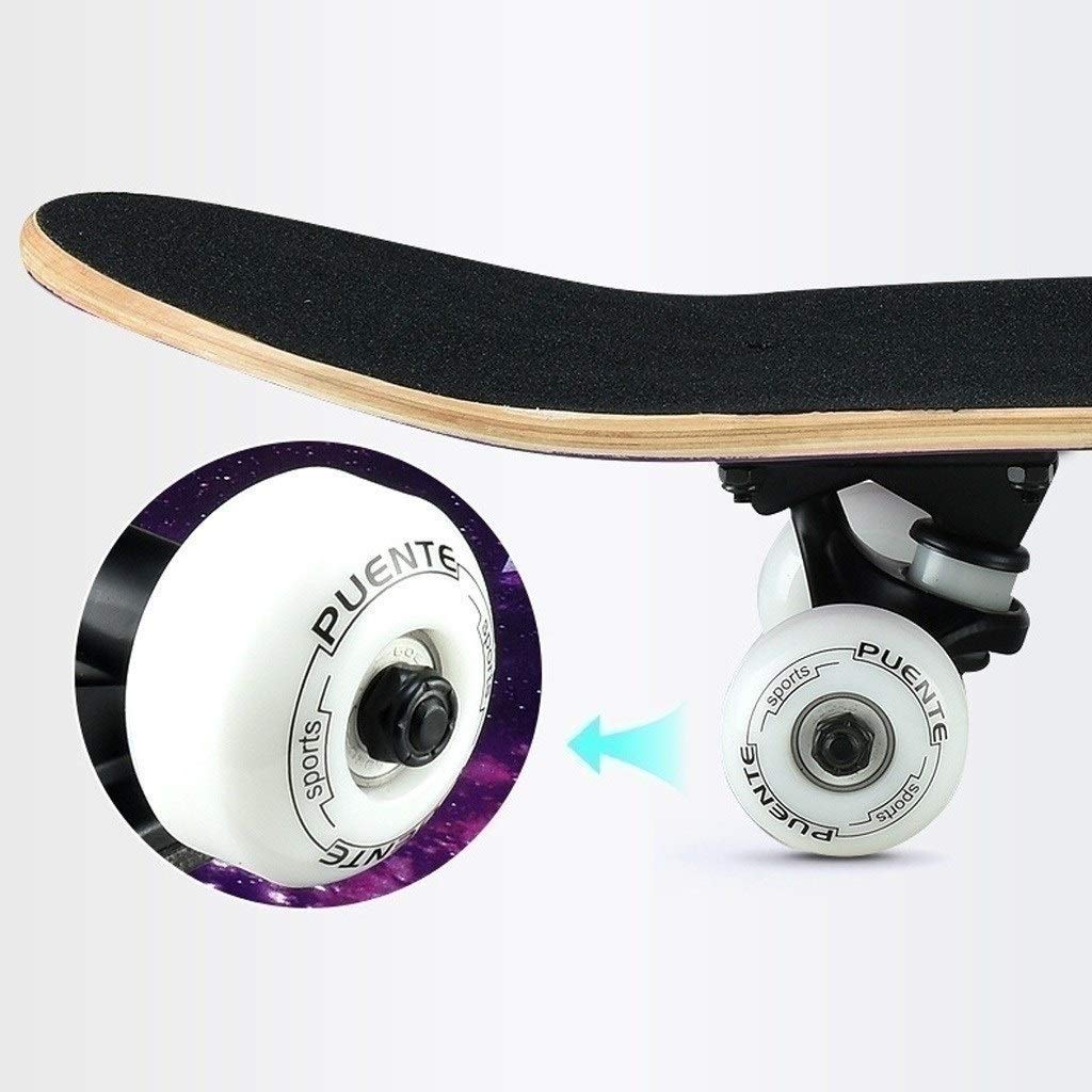 Lgan Skateboard Erwachsene, 31x8in Ahorn Longboard Kinder, Anfänger Skateboard Deck, Mädchen Pennyboard (Color : EE)