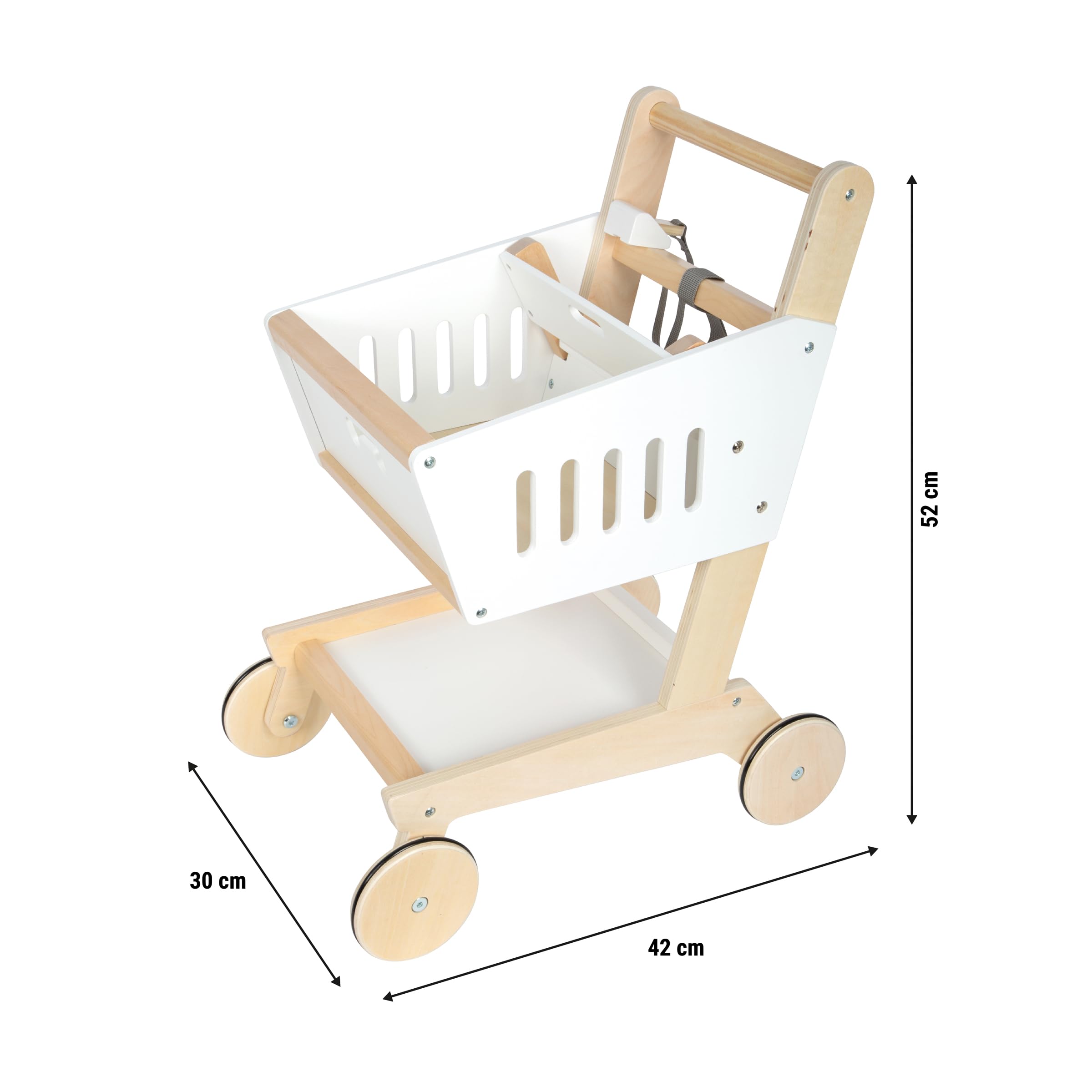 Small Foot Caddie en Bois « Fresh », Chariot de Jeu Robuste avec siège Enfant, pour boutiques et Cuisines, dès 2 Ans, 12836