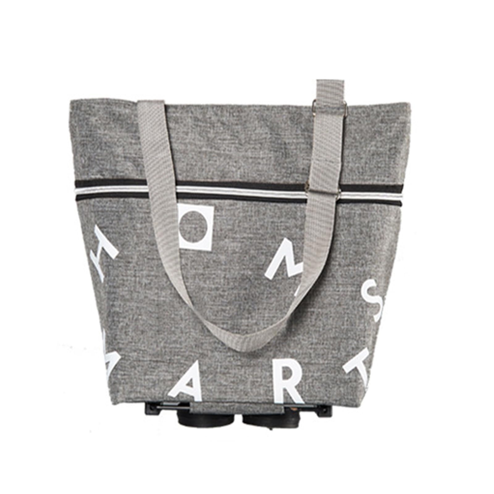 Foldable Shopping Trolley Effective Folding Shopping Carring Bags with Sturdy Frame and Rotating Oxford Fabric Cart Bag