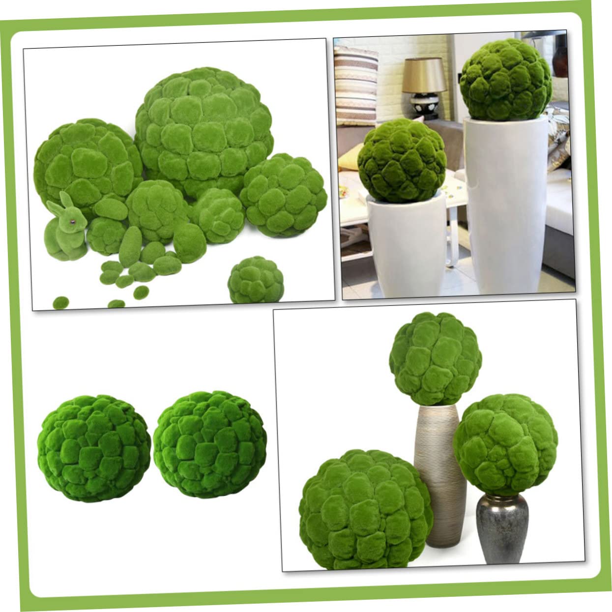 STOBOK 6stücke Künstliche Moosbälle Durchmesser Dekoration Für Innenräume Garten Und Hochzeiten Lebendige Topiary Pflanzen Für Moderne Und Skandinavische Stile