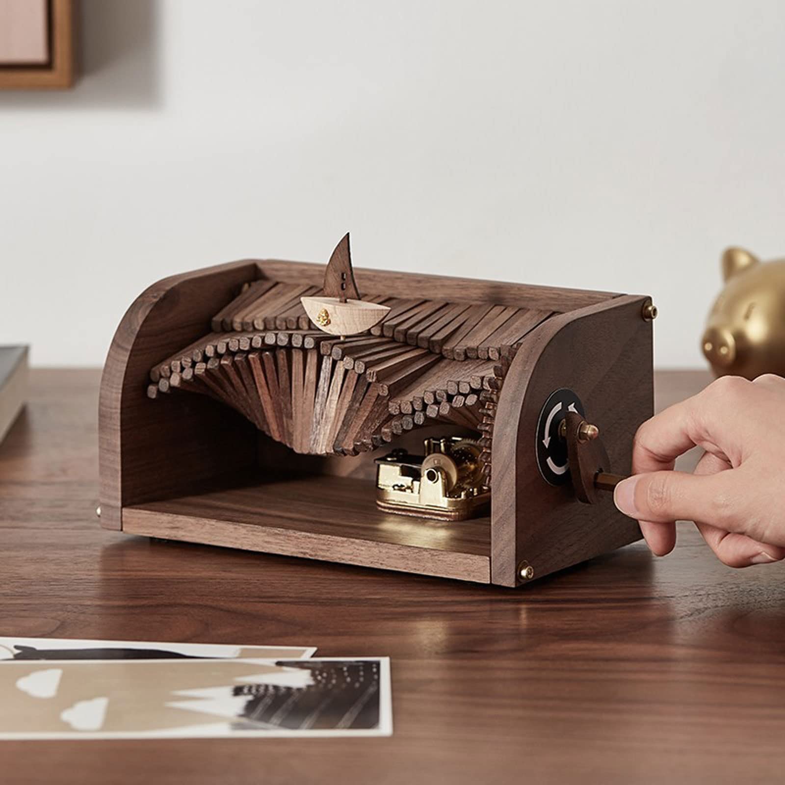 Musikalische Spieluhr Music Box Hand Shake Music Box for Mädchen-Hochzeits-Jubiläumsgeschenke Desktop Ornament, Familienspielzeug Feiern (Color : 1)