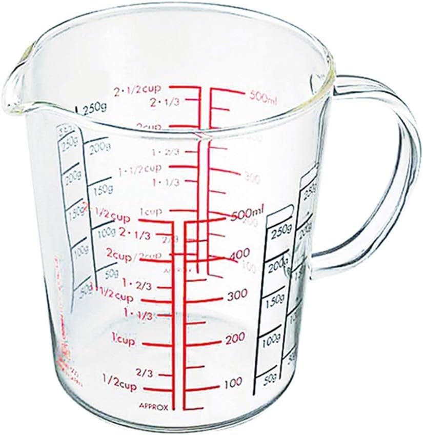 Measuring Cup, Transparent Glass Inside And Outside Double Sided Clear Scale Heat Resistant Sturdy (Size : 500ml) (Clear 200ml)