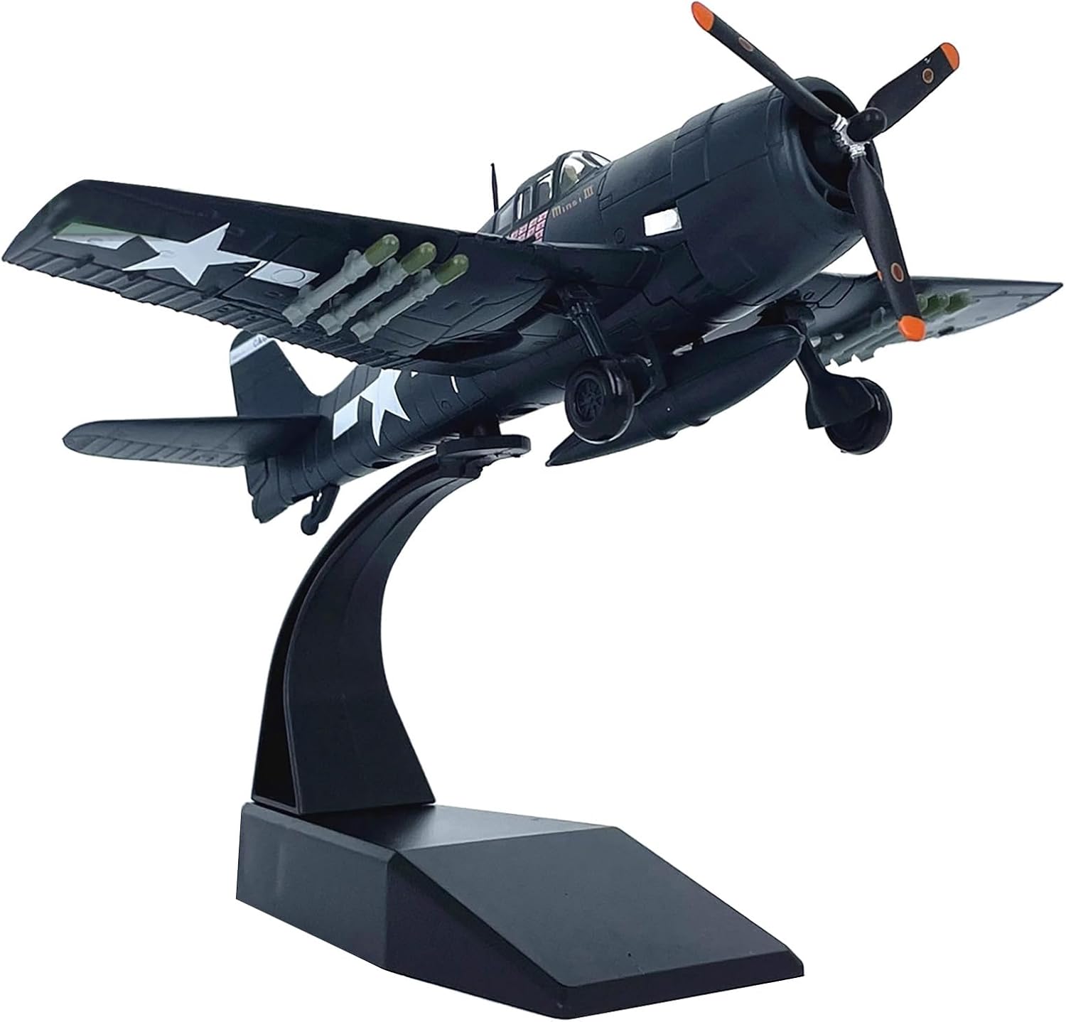 Alloy 1/72 Scale WWII United States Navy F6F Hellcat Fighter Model with Display Stand
