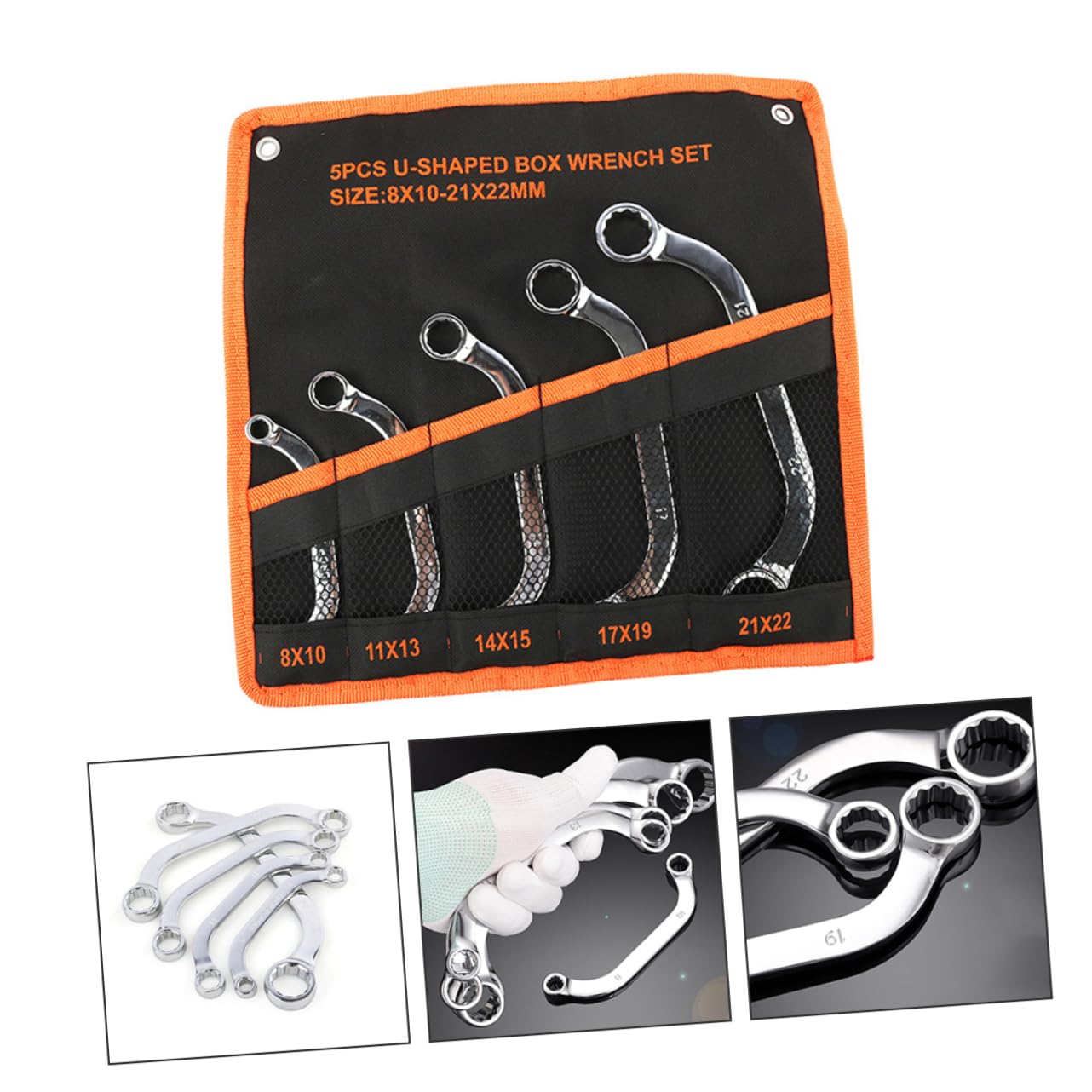 NUOBESTY Clé à Douille Multifonction en 5 Pièces Acier Chrome-Vanadium Réversible Outil de Réparation Compatible Véhicules Ensemble Complet