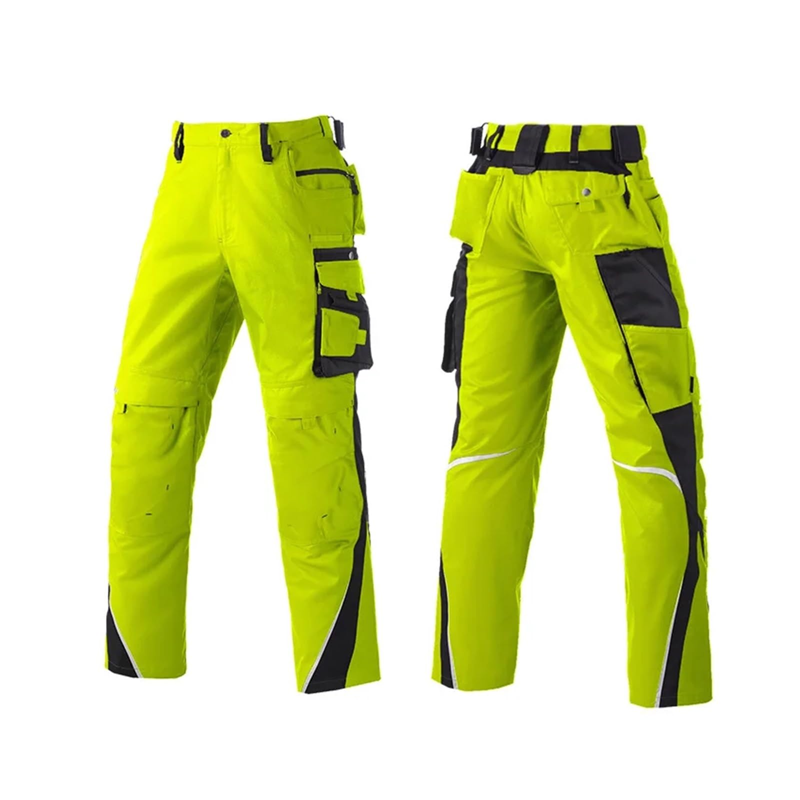 Pantaloni Da Lavoro Uomo Pantaloni da lavoro cantiere cargo uomo con strisce riflettenti, abbigliamento(Color 02,S-28)
