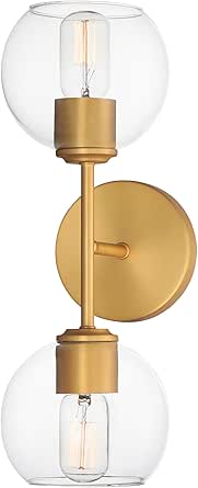 Maxim Lighting 21632CLNAB I Knox Collection 17 Inch Two Light Wall Sconce I Natural Aged Brass Finish I Modern Contemporary Light Fixture I