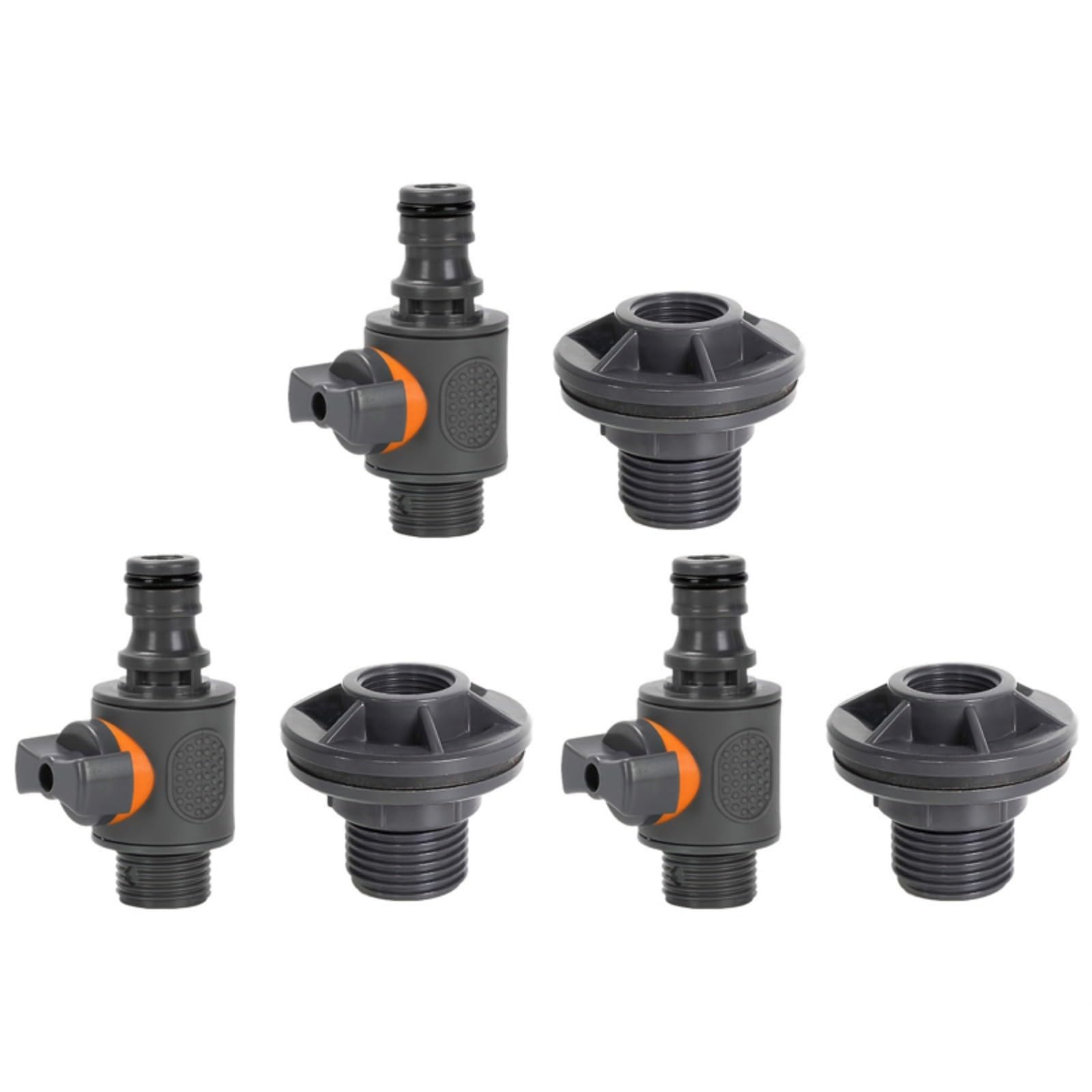Camping Water Container Connector with Shut Off Control, 3/4 Male Thread and 16mm Hose Outlet for Water Draw Use Bucket Hose Connector with Shut Off Control