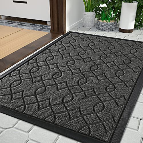 Yimobra Outdoor Door Mat, Heavy Duty Water Absorbent Mud Resistant Easy Clean Entry Outdoor Mats,Non Slip Backing