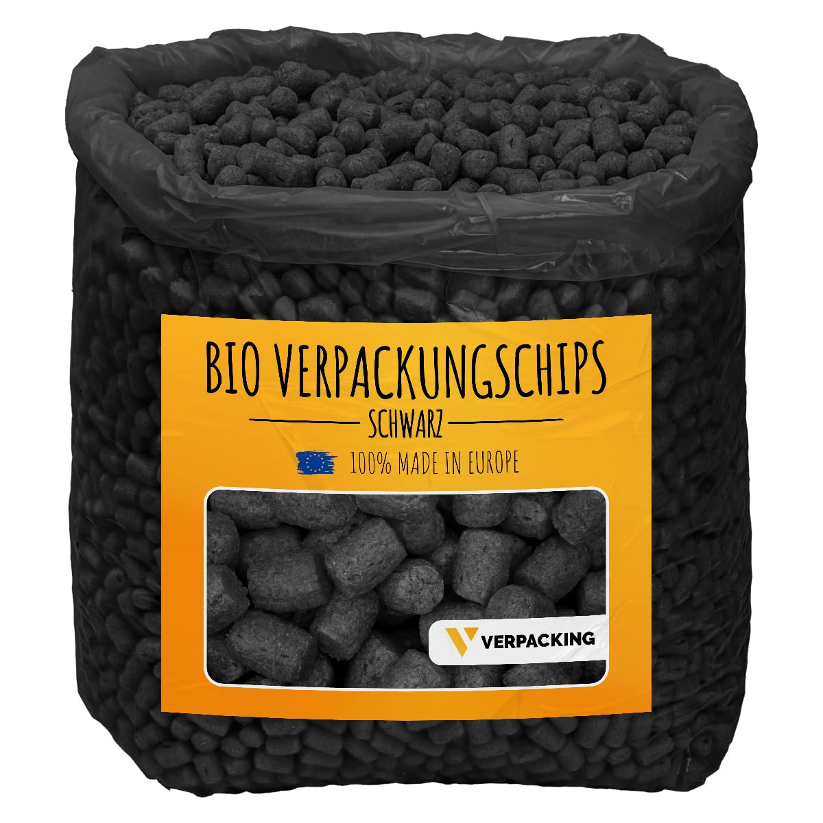 BIO Almidón de Maíz Chips de Embalaje 25 litros - Negro