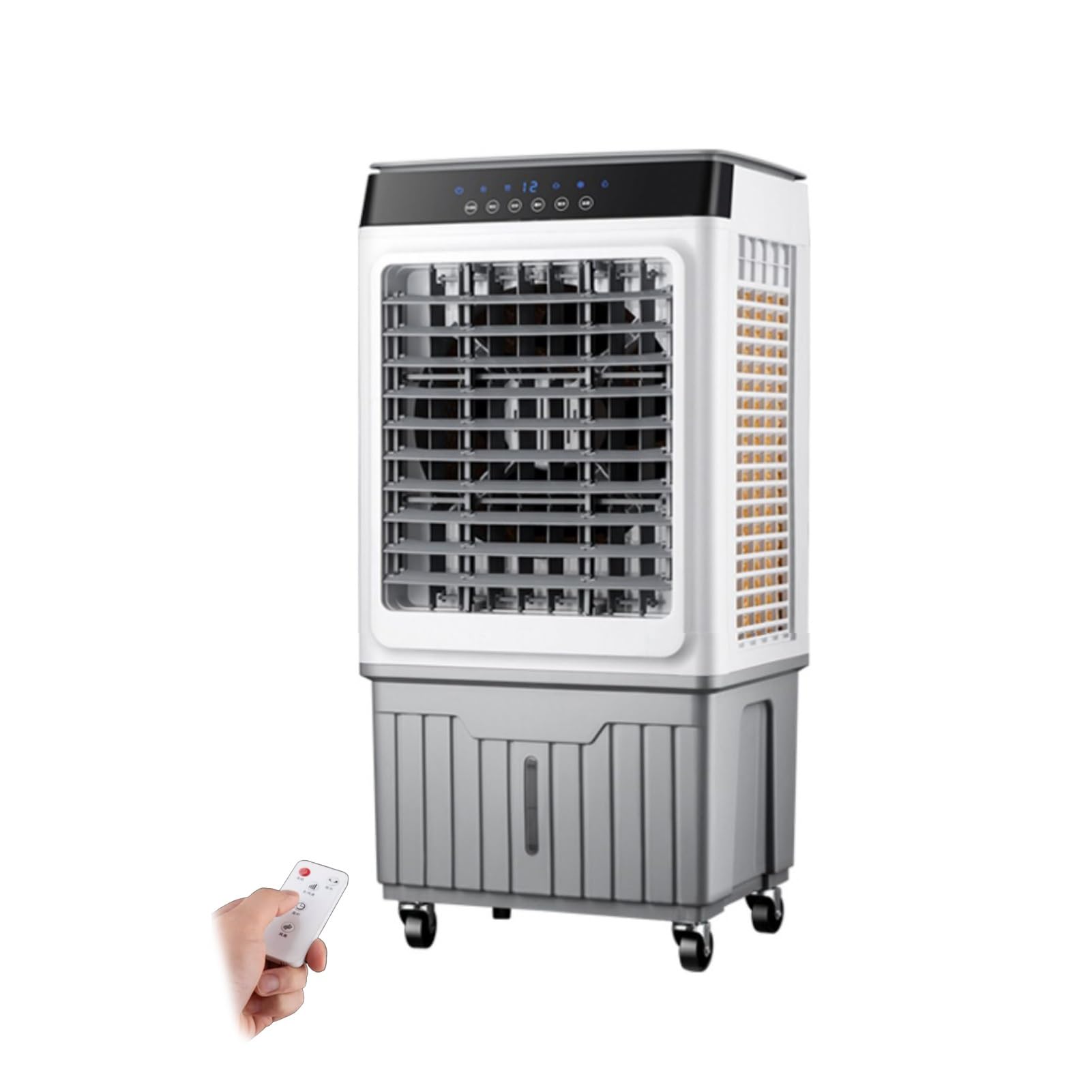 TIANQIHAO Evaporative Air Cooler With Oscillation, Mobile Ac Fan With Remote, 3 Speeds, 12H Timer For Bedroom Living Room Office,15000 Air Volume-Remote