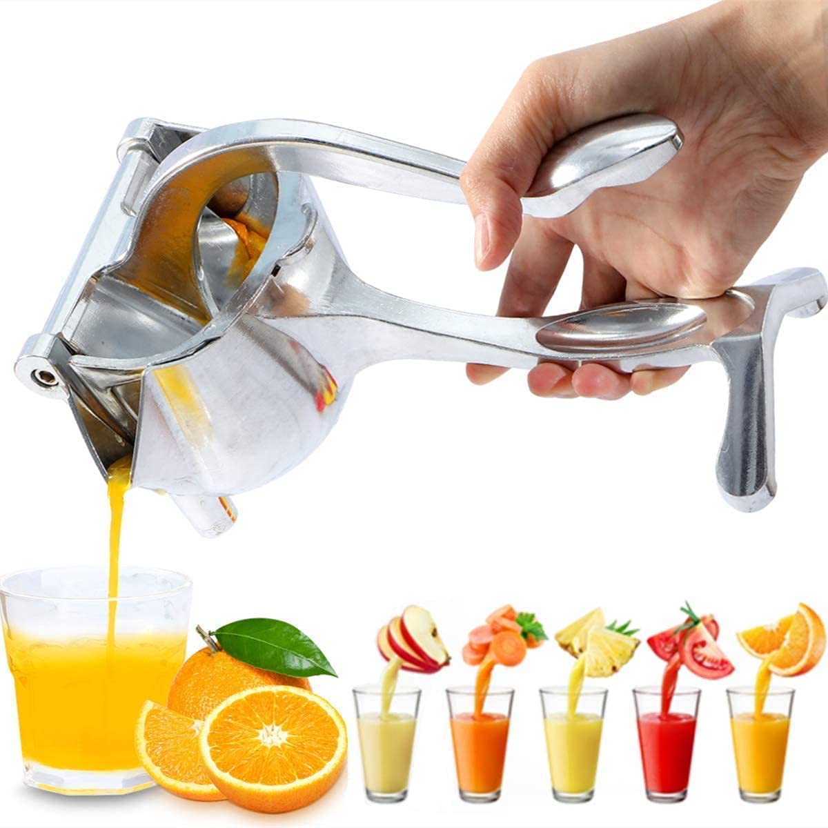 LexazoManual Fruit Juicer Aluminum Alloy Manual Fruit Juicer Lemon Orange Squeezer Juicer Instant Hand Press for Fruit Juicer