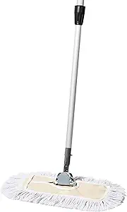 Commercial dust mop & floor sweeper, 12 in. cotton reusable head