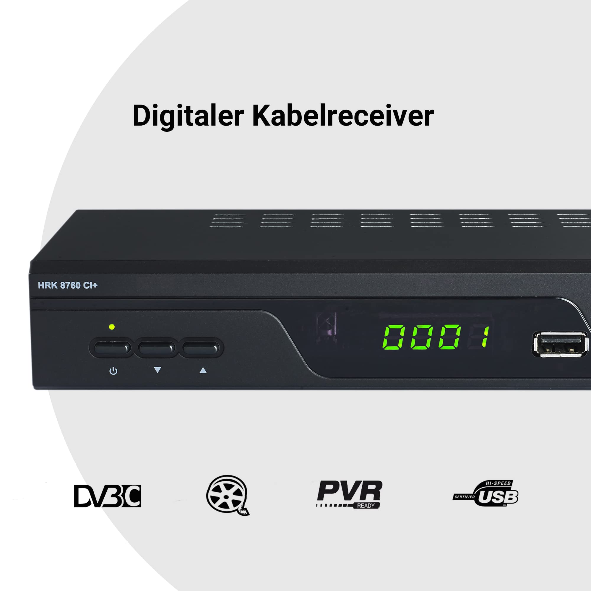 XORO HDTV Receiver für digitales Kabelfernsehen (DVB-C) HRK 8760 CI+, HDMI, PVR-Ready, Timeshift, CI+ Schacht für PayTV, S/PDIF, USB 2.0, Mediaplayer, schwarz
