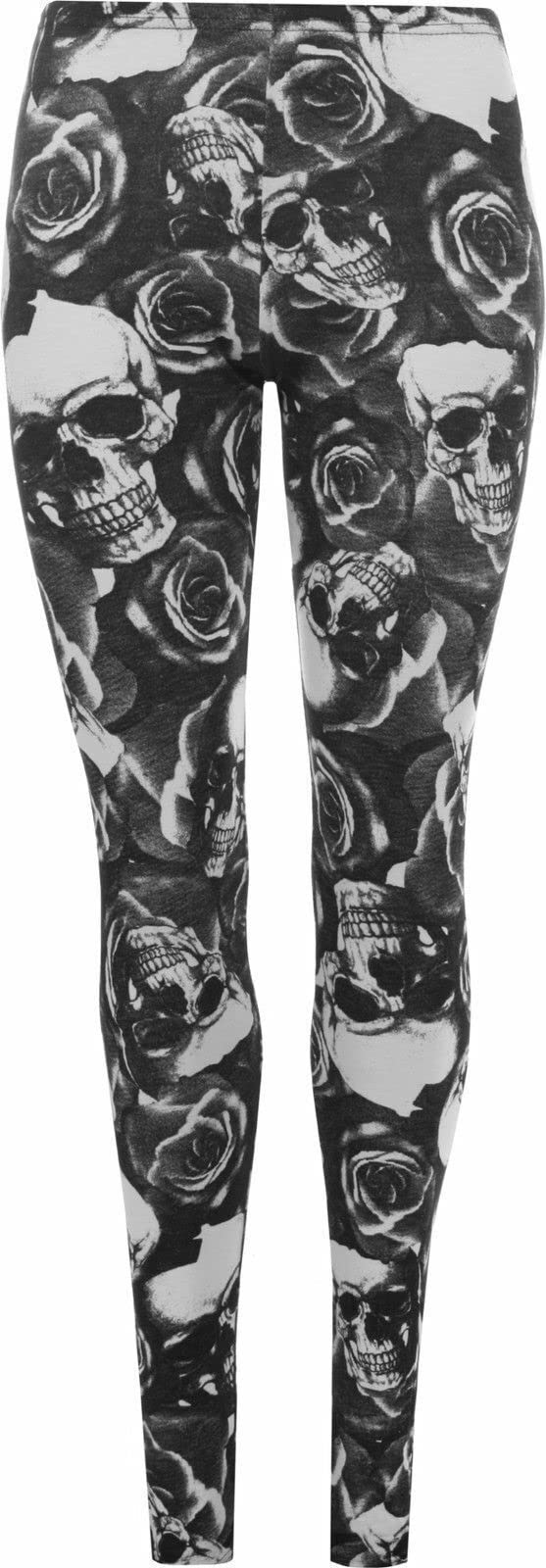 Gostyles Women's Skull & Roses Gostyles® Printed Stretchy Tights Leggings, Everyday Wear Soft & Comfortable Activewear Yoga Pants (, 3XL)