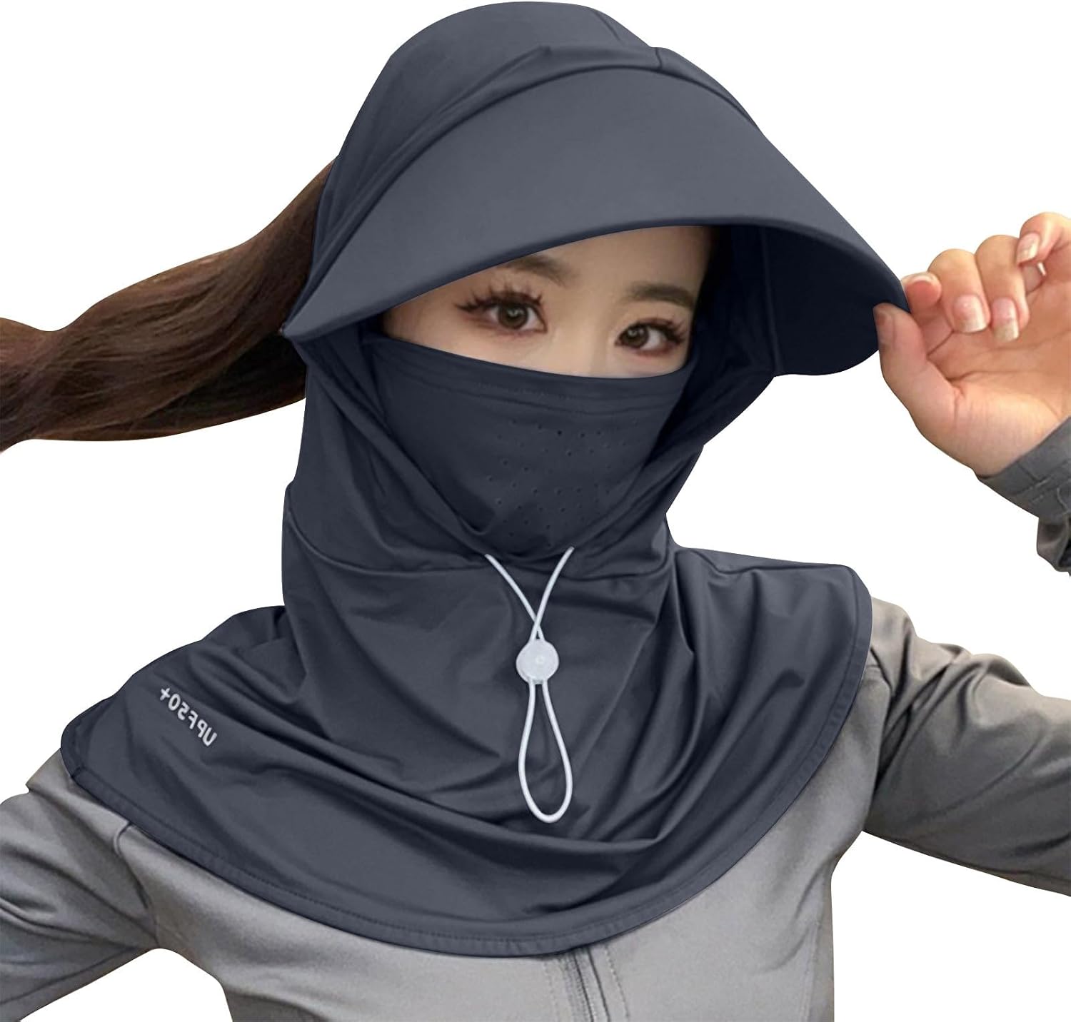 Womens Cooling Ice Silk Sun Hat Full Face Mask UV Protection Breathable Sunshade Hat for Summer Cycling Outdoor Sports