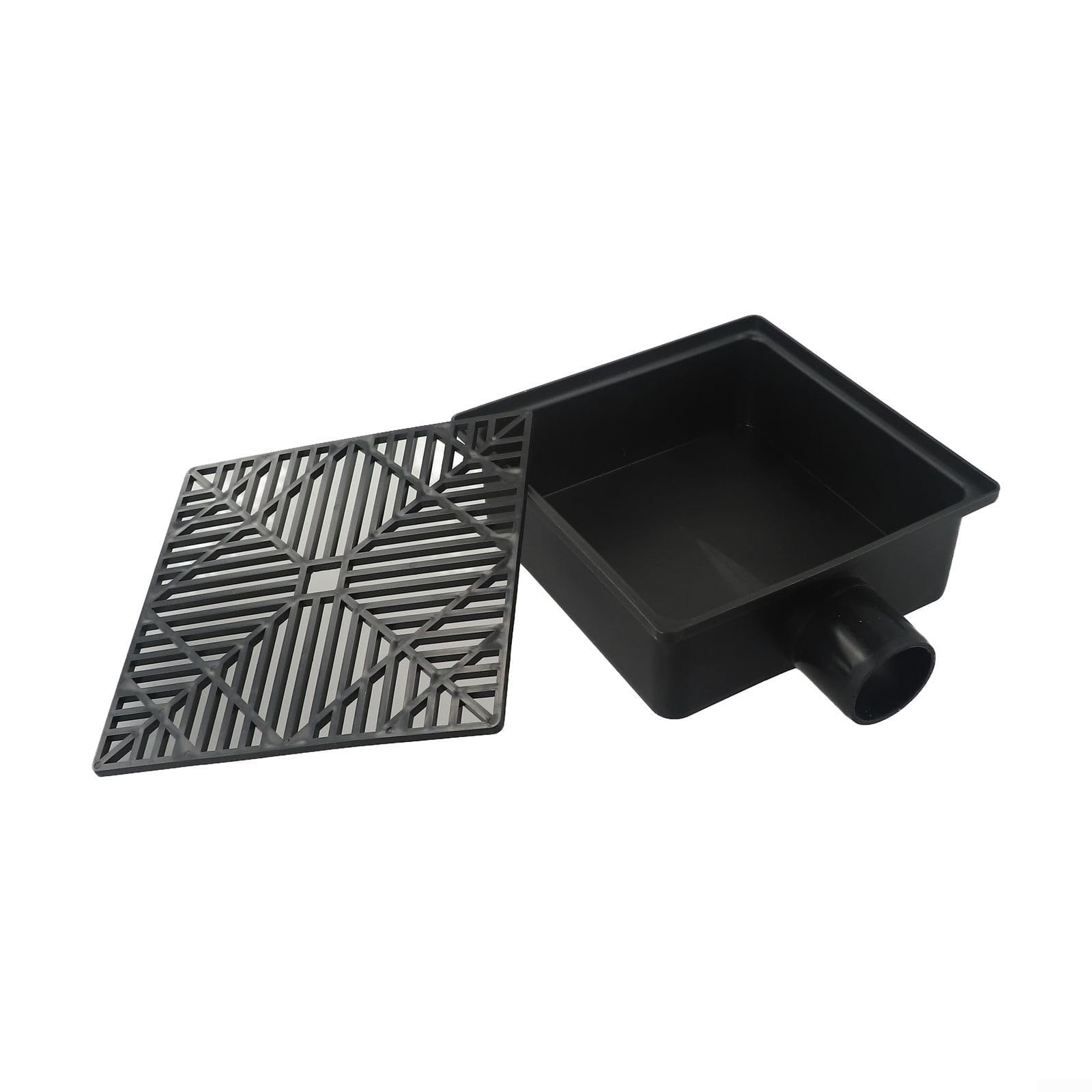 Wusvive Low Profile Catch Basin Drain Kit, Underground Downspout Extension Kit with Extendable Flexible Pipe for Patio Lawn Garden, 24×24cm