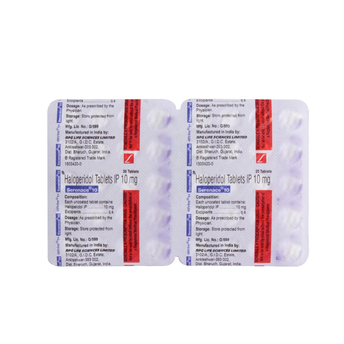 Serenace 10 - Strip of 20 Tablets