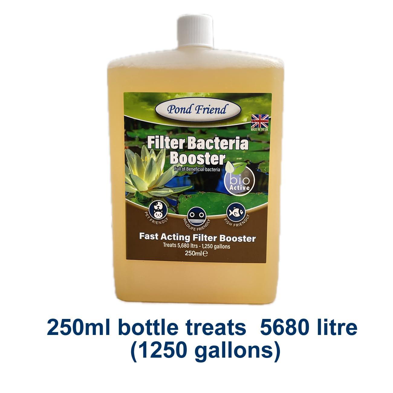 Pond Friend Filter Bacteria Booster Live Beneficial Biological Filtration Starter Culture & Media Activator 250ml Treats 5680 Litres - Image 2