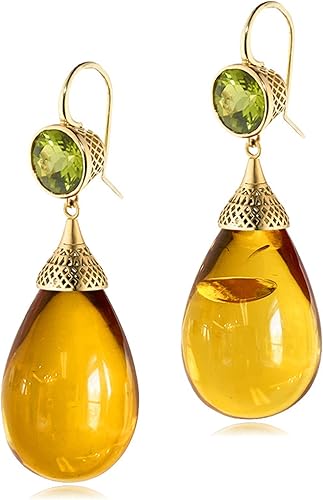 Aretes de lágrima para mujer, aretes colgantes chapados en oro, aretes colgantes de gota de agua, elegantes aretes de ganchos, regalo de joyería