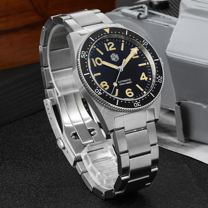 San Martin Men Watch 62 mas SN0139, 39 mm 20 Bar Diver Watch NH38 Automatic Mechanical Luxury Diving Waterproof Wrist Watch