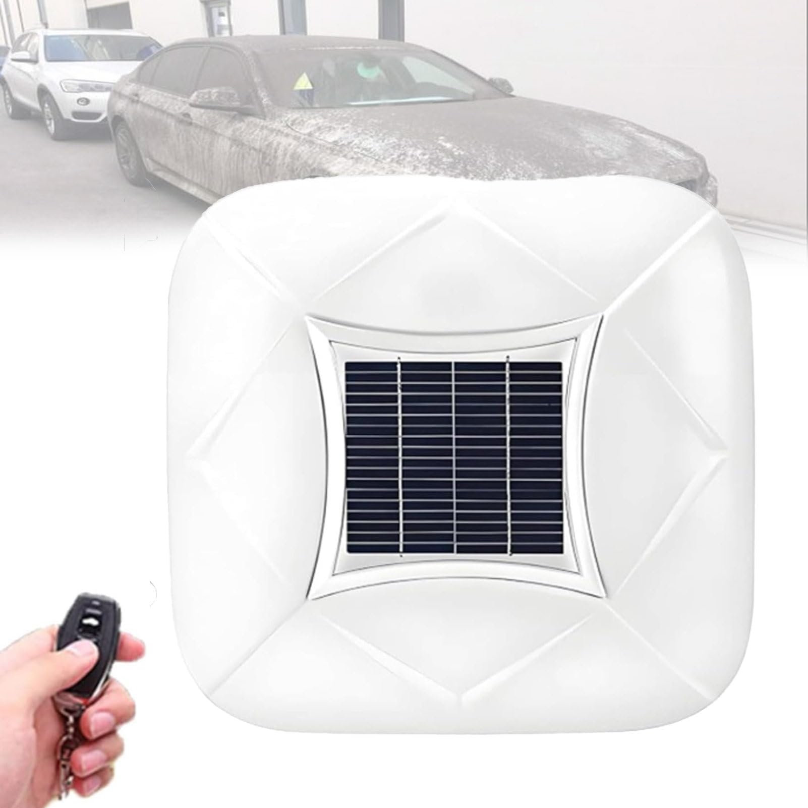Smart Car Cover with Solar Charging, Remote Control Automatic Full Exterior Covers, Waterproof and Sunproof, One-Key Retractable, with Remote Control White-3XL