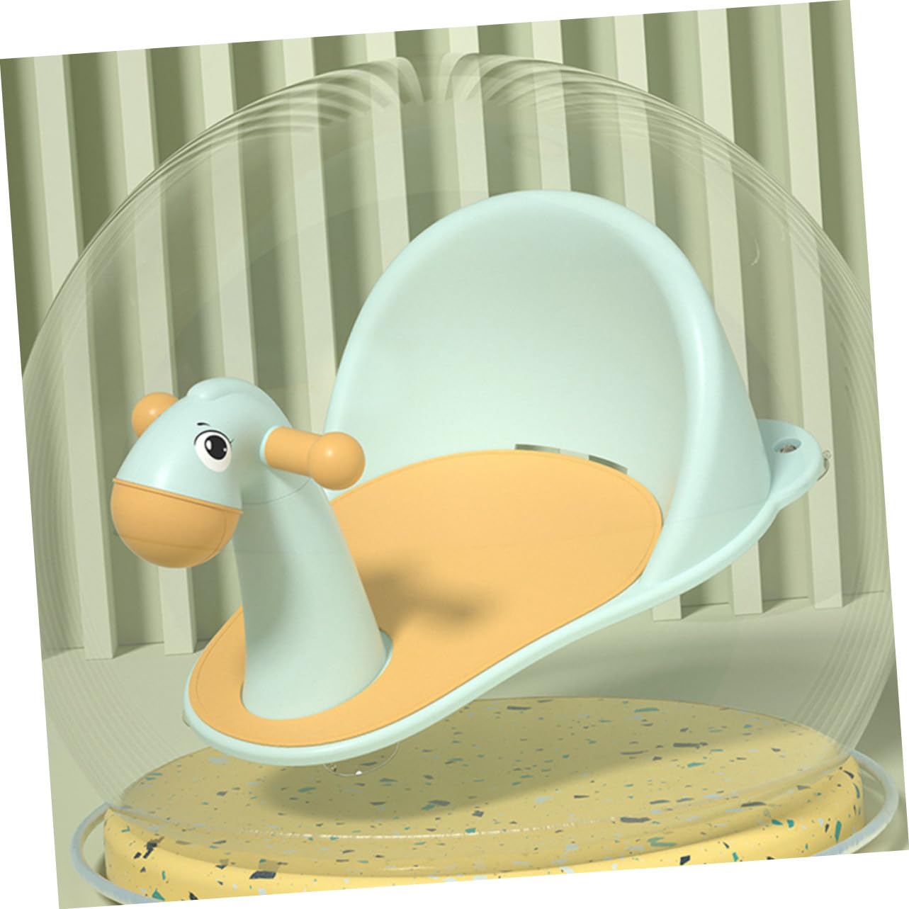 iplusmile Asiento de Bañera Antideslizante para Recién Nacidos y Niños Pequeños, Silla de Ducha Ventosas Fuertes, Ligera y Segura, Material Plástico, Color Azul Claro, Adecuado para Baño