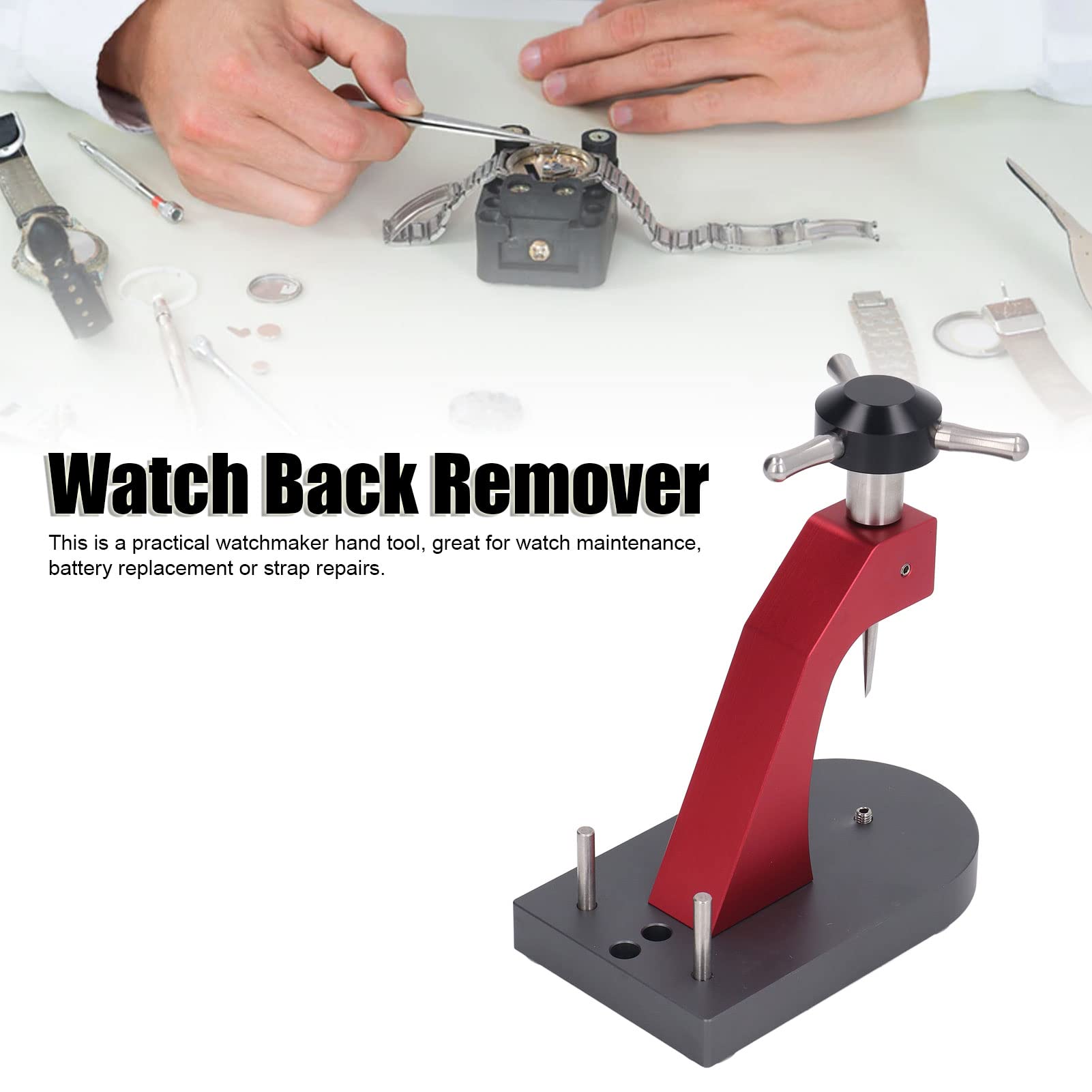 Ouvre-couvercle de boîtier de montre universel, outil de démontage du fond de montre en alliage d’aluminium pour le remplacement de la pile et la réparation du bracelet, kit