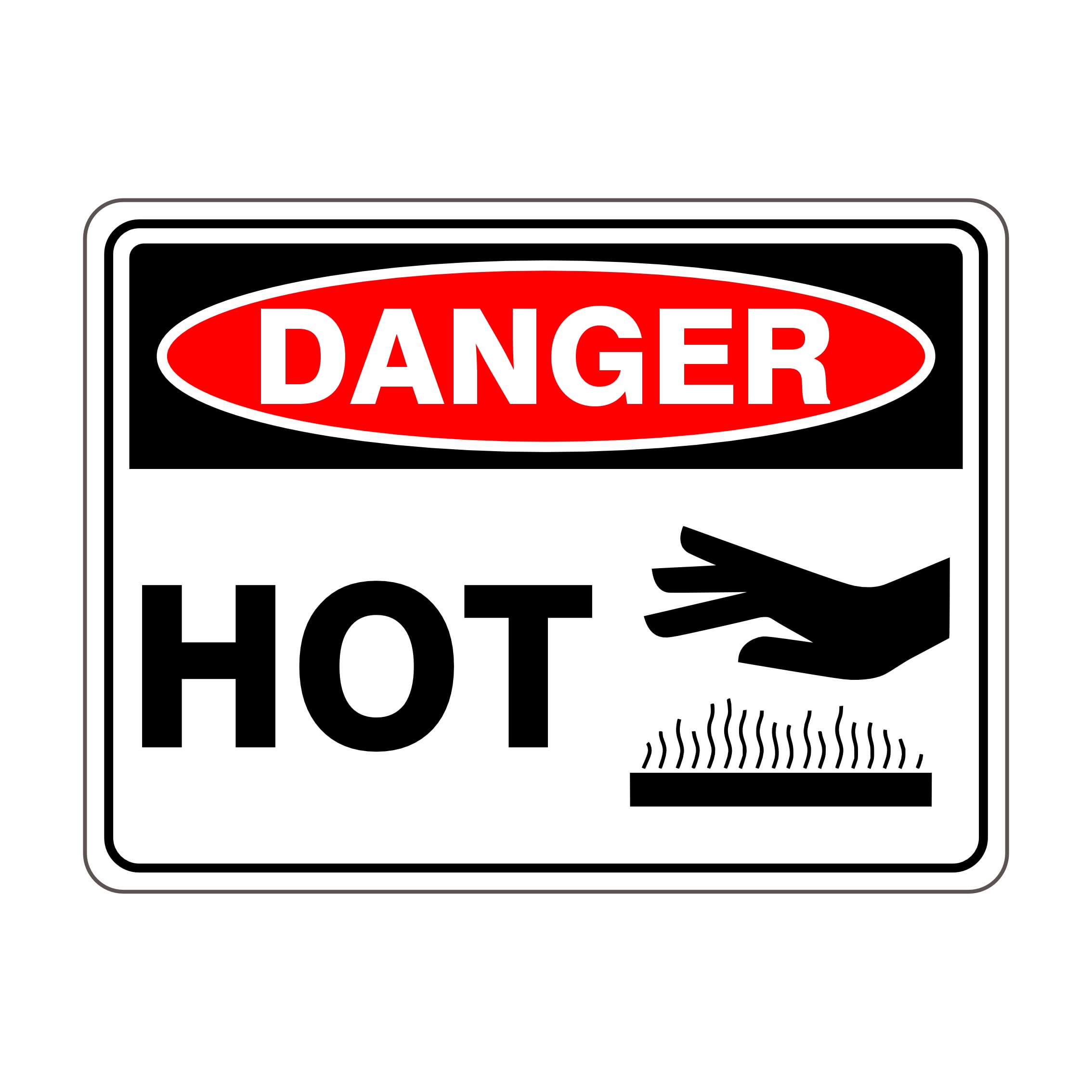 Hot Symbol Danger Signs Metal Tin Sign 8 x 12 inch for Industrial & Commercial Series