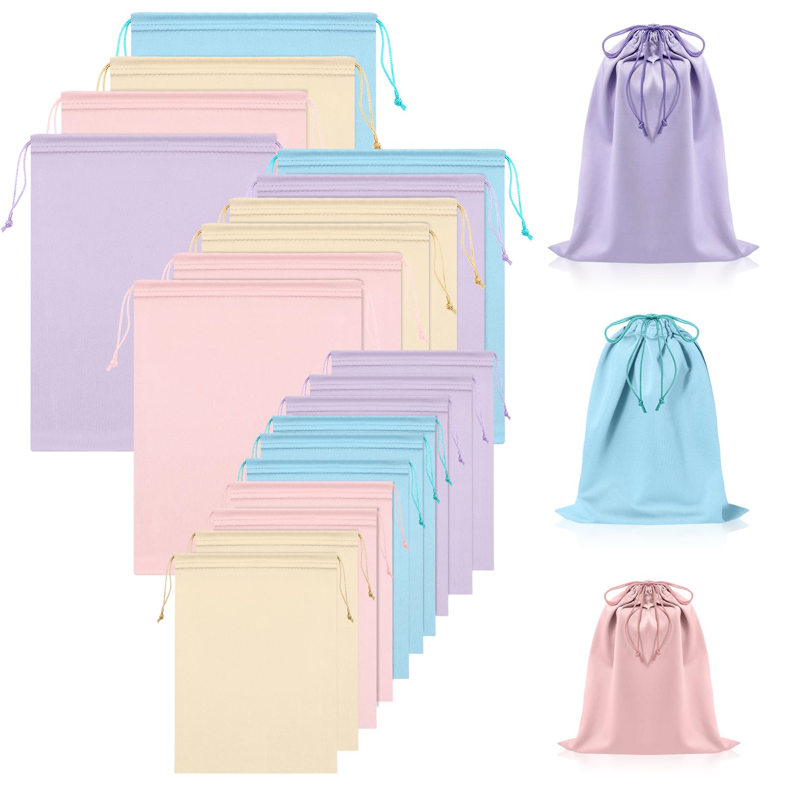 20 Pcs Satin Game Storage Bags for Women Men, M,L,XL, Macaron Color โ image 1