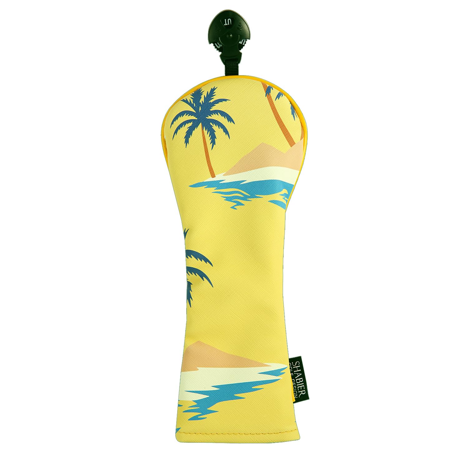 SHABIER Yellow Landscape with Palm Trees, Beach and Sea Golf Head Cover for Driver/Fairway/Hybird Club, One Set - Image 4