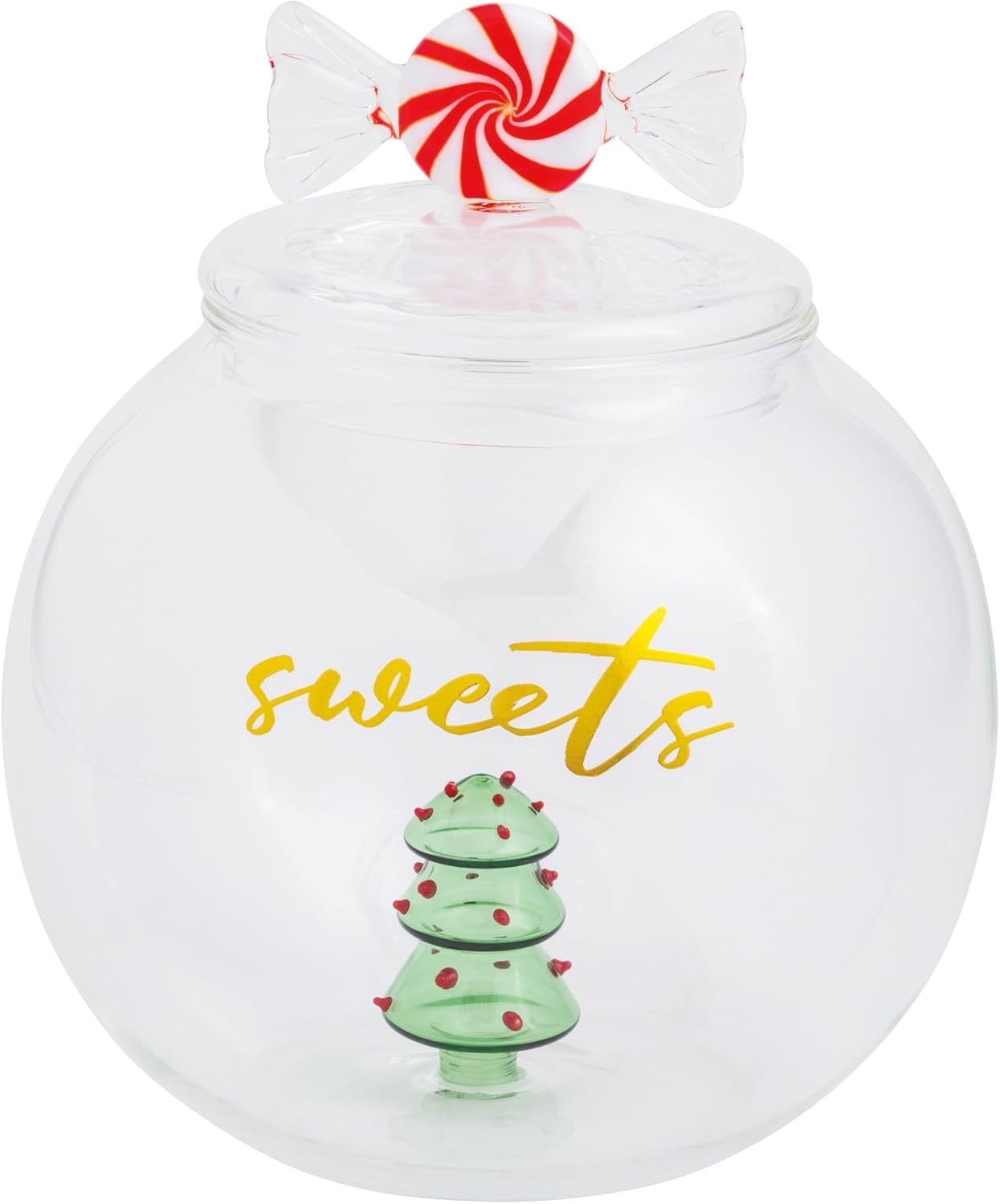 Mud Pie Christmas Glass Cookie Jar