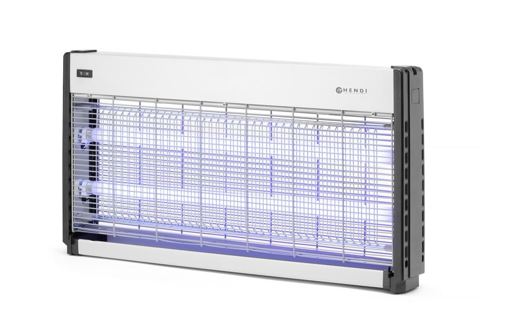 HENDI Matamoscas de alto voltaje - Cobertura: 150 m² - 230V / 45W - 640x90x(H)360 mm