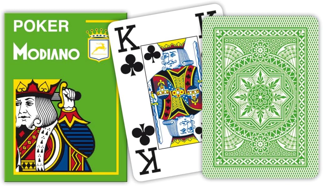 Cristallo 486, poker playing cards, 4 index, light green.