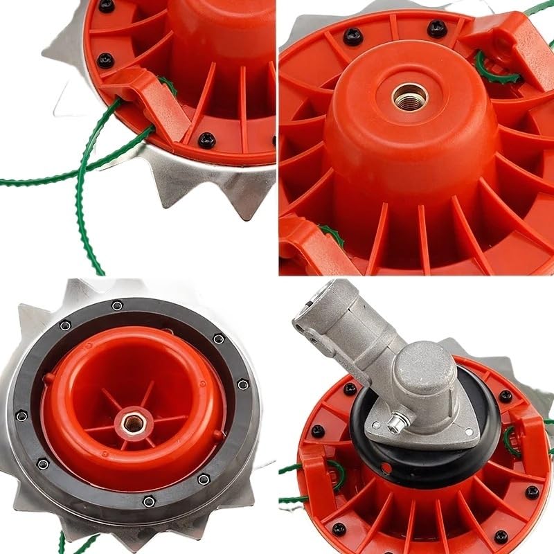Cabezal de Corte de Doble Golpe con Hilo y Cuchilla for desbrozadora de Gasolina, Piezas de máquina cortadora de césped, Herramientas de jardín M10