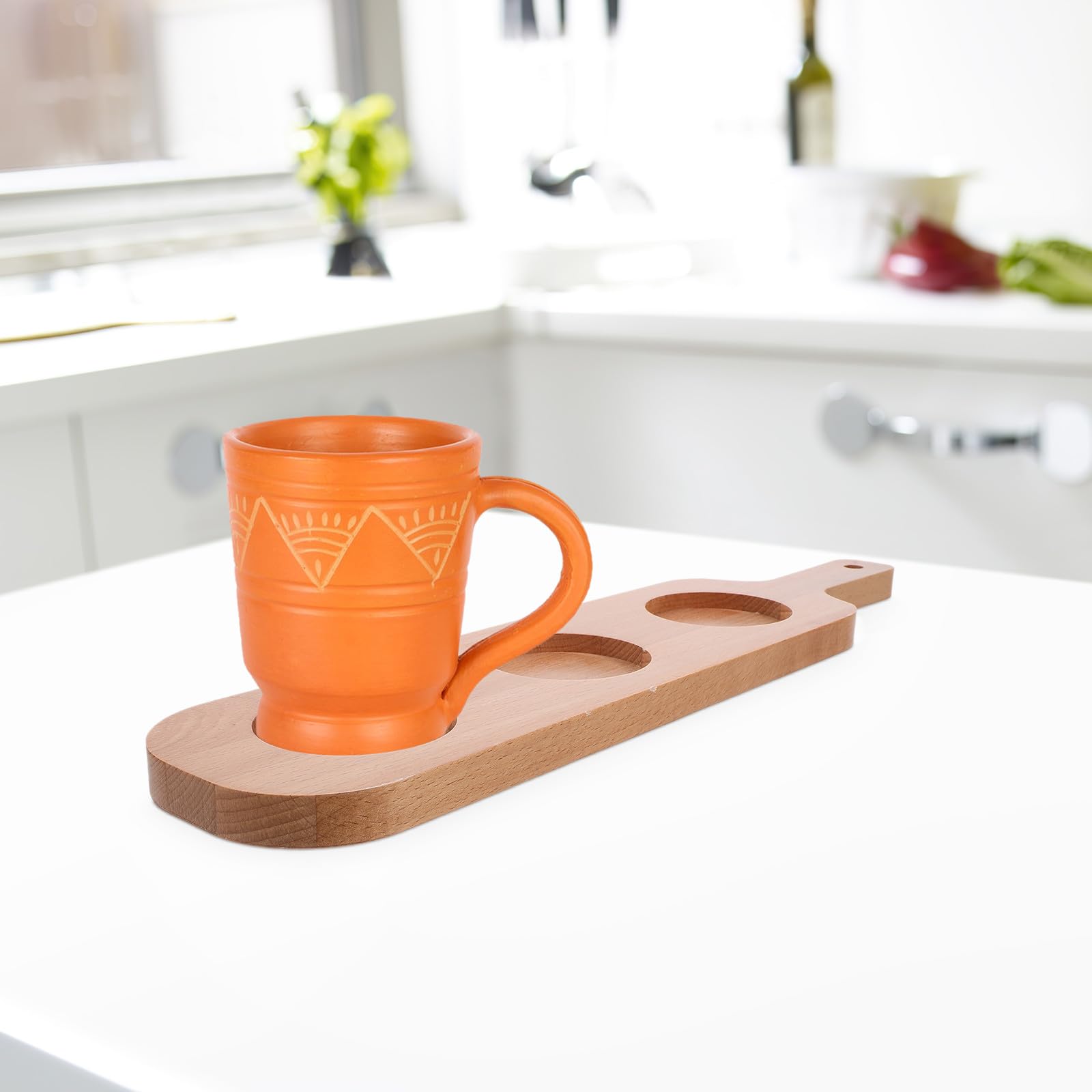 Tavola da birra in legno con manico a 3 fori vassoio porta tazze 42 x 10 cm pagaia per bar hotel KTV degustazione di vini artigianali esperienza di birra