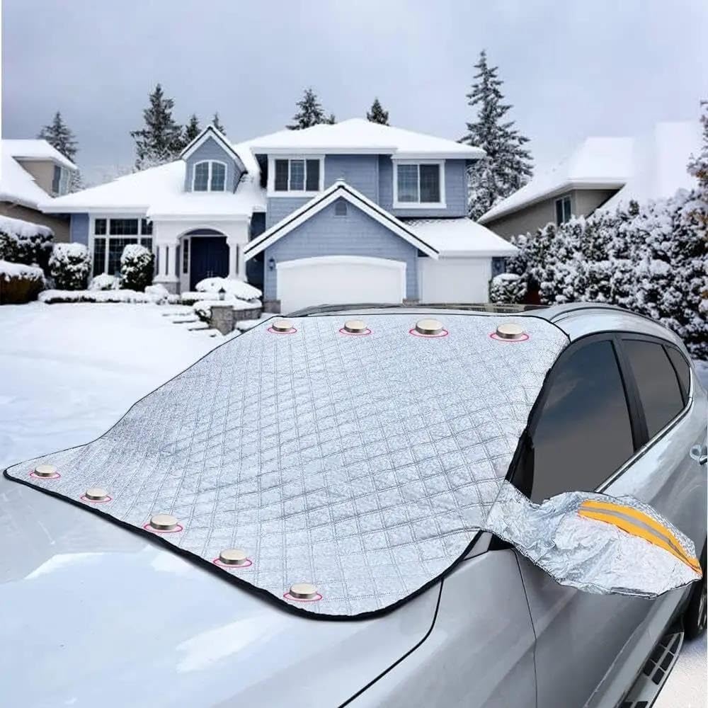 Anti-Neige Housses Grande Couverture Magnétique De Pare-Brise d'hiver De Voiture, Protection Contre Le Gel Et La Neige, Pare-Soleil Anti-UV