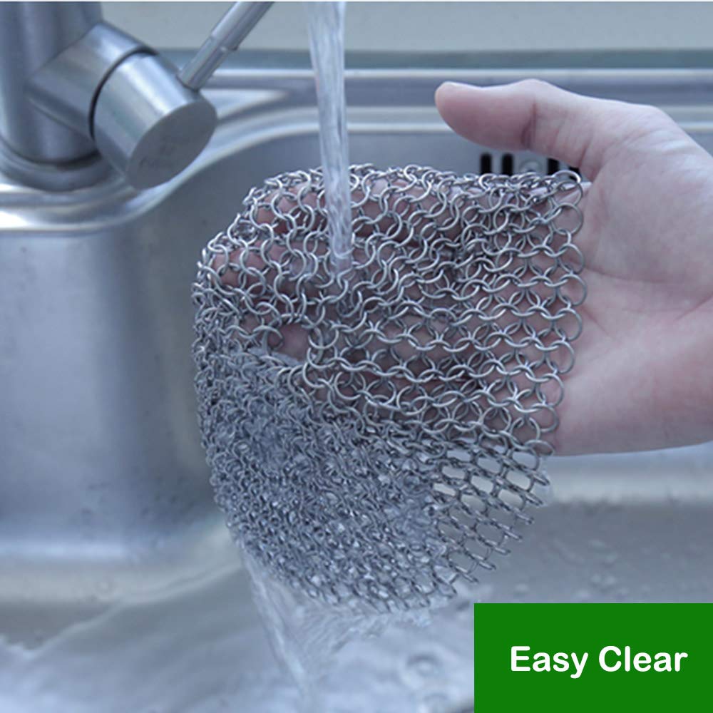 Paglietta Acciaio Forno Olandese - Rete Pulisci Pentole 13x13cm In Acciaio Inox Per Grill E Wok - Foto 8