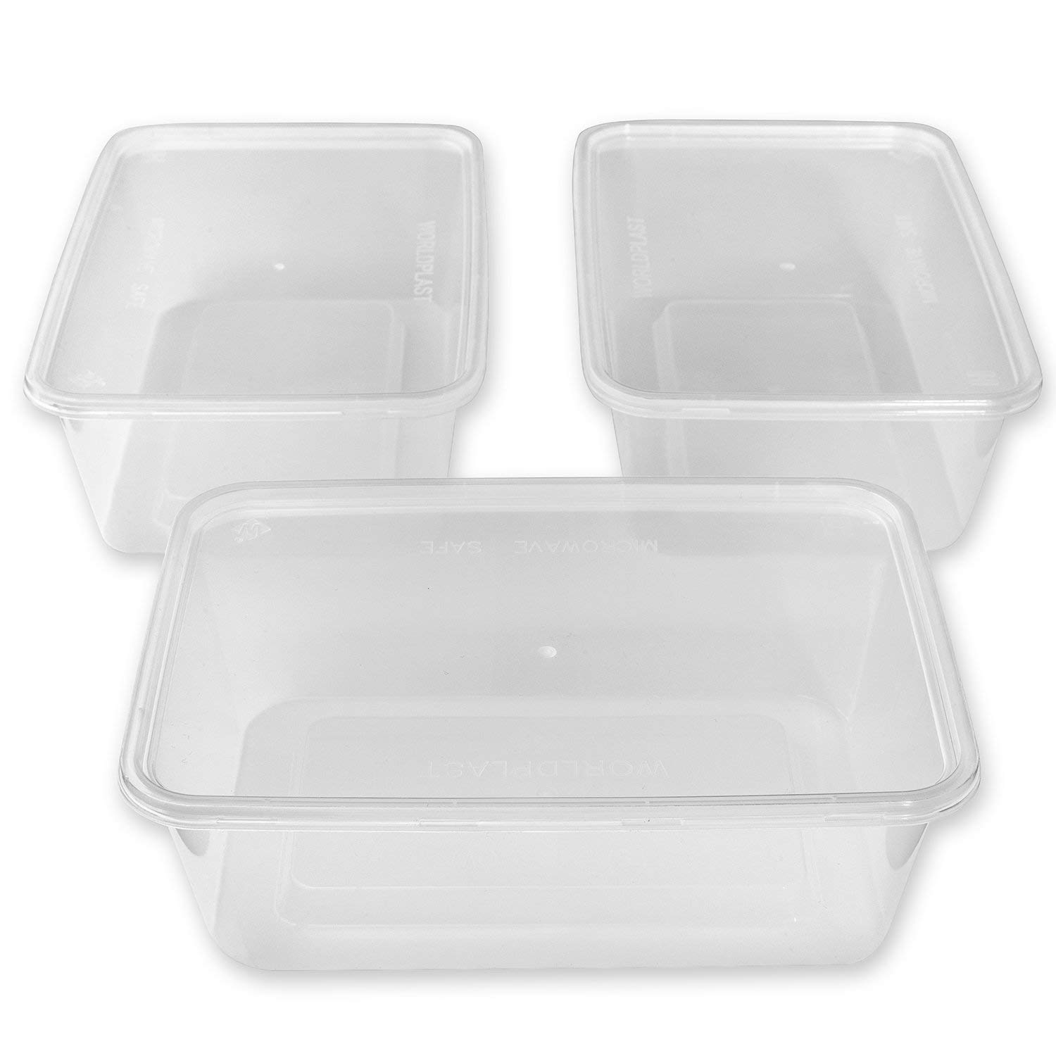 wecansourceitltd Meal Prep portion control containers with lids - Rectangular | Microwaveable | Freezer-proof (750ml) (100)