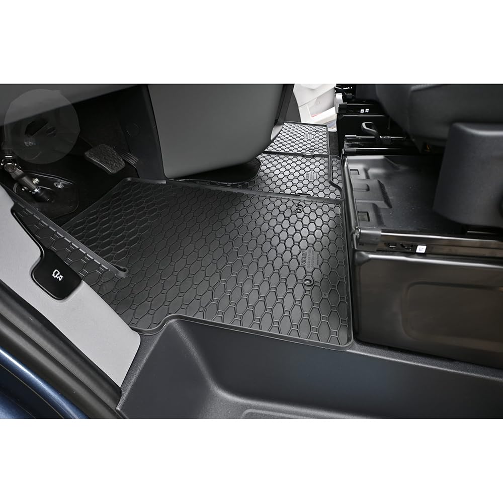 Car Lux - TRIO07496-07498-07499- Tappetini in gomma su misura per Tourneo Custom da 8 posti a partire dal 2024