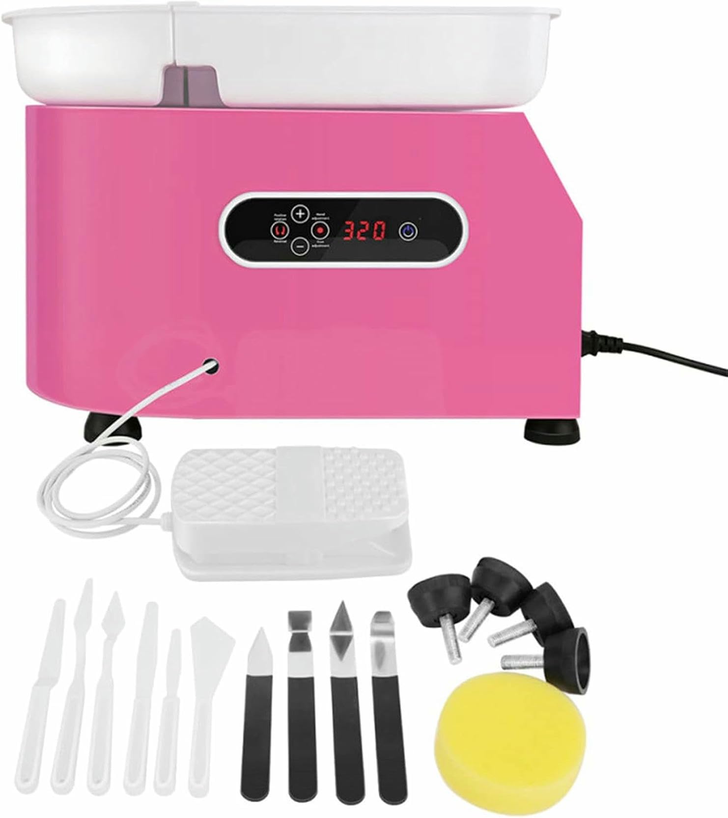 Versione Rosa in Ceramica Elettrica Strumenti di Ceramica per Ceramiche LCD Rimovibile ABS B Pedale Indipendente per La Fabbrica di Case Scolastiche