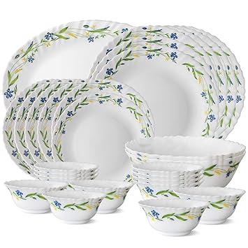 Cripper Opalware Dinner Set (White) - 27-Pieces