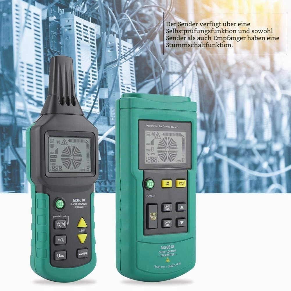 MS6818 Wire Kabelortung Netzwerkkabel Telefonkabel Finder 12V-400V AC/DC Erdungsrohrdetektor
